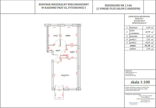 Rzut mieszkania 1.3.06